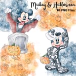 Watercolor Mickey Mouse Halloween Clipart Bundle (Digital Download) - Image 5