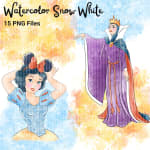 Watercolor Snow White Clipart Bundle Handmade Disney Princess (Digital Download) - Image 2