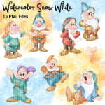 Watercolor Snow White Clipart Bundle Handmade Disney Princess (Digital Download) - Image 3