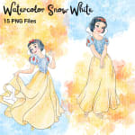 Watercolor Snow White Clipart Bundle Handmade Disney Princess (Digital Download) - Image 4