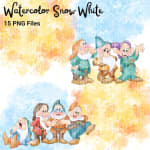 Watercolor Snow White Clipart Bundle Handmade Disney Princess (Digital Download) - Image 5