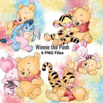Winnie the Pooh Baby Watercolor Clipart Bundle Disney Bouriquet Eeyore Tiger PNG (Digital Download) - Image 1