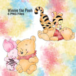 Winnie the Pooh Baby Watercolor Clipart Bundle Disney Bouriquet Eeyore Tiger PNG (Digital Download) - Image 2