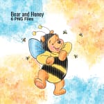 Winnie the Pooh Clipart Bundle Watercolor Disney Bear and Honey Pot PNG (Digital Download) - Image 3