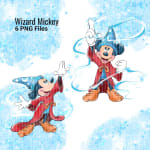 Wizard Mickey Mouse Clipart Watercolor Disney Sorcerer PNG (Digital Download) - Image 2
