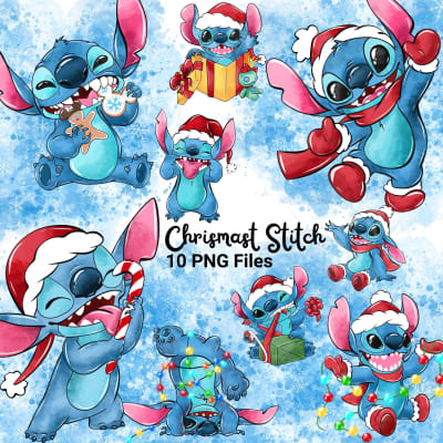 Christmas Stitch PNG Bundle Festive Holiday Clipart (Digital Download)