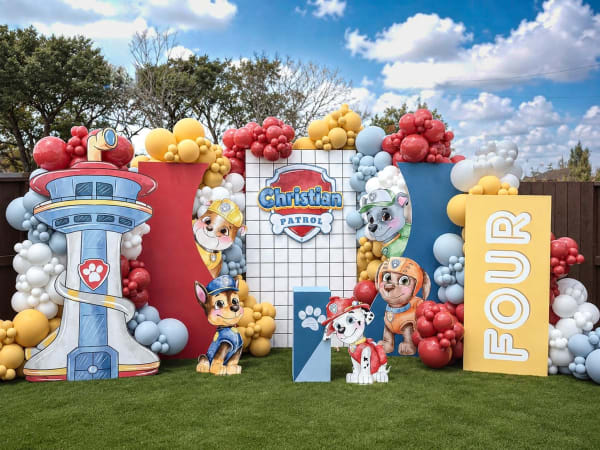 Paw Patrol 4th birthday backdrop
