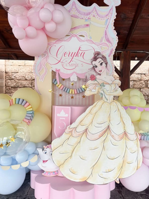 Belle birthday backdrop
