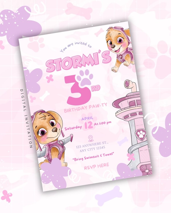 Paw Patrol invitation