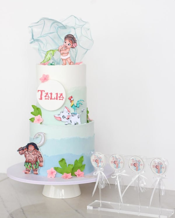 Baby Moana birthday cake