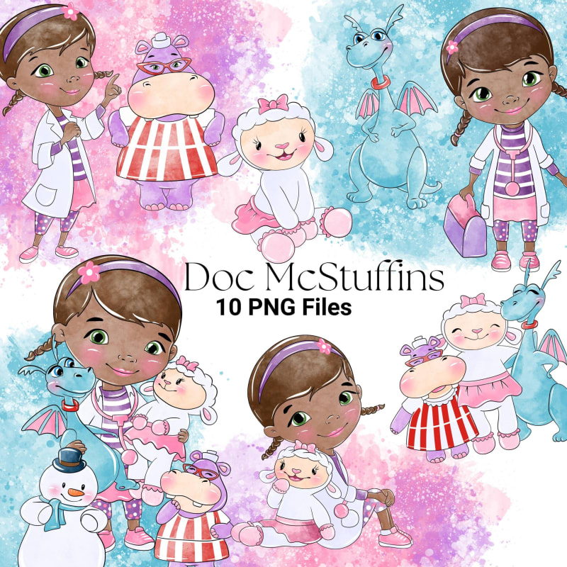 Doc McStuffins Clipart Bundle Disney Watercolor PNG (Digital Download)