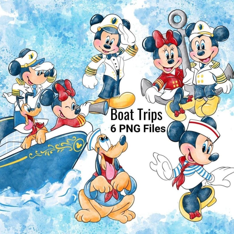Nautical Mickey Mouse and Friends Clipart Bundle Disney Cruise Adventure PNG (Digital Download)