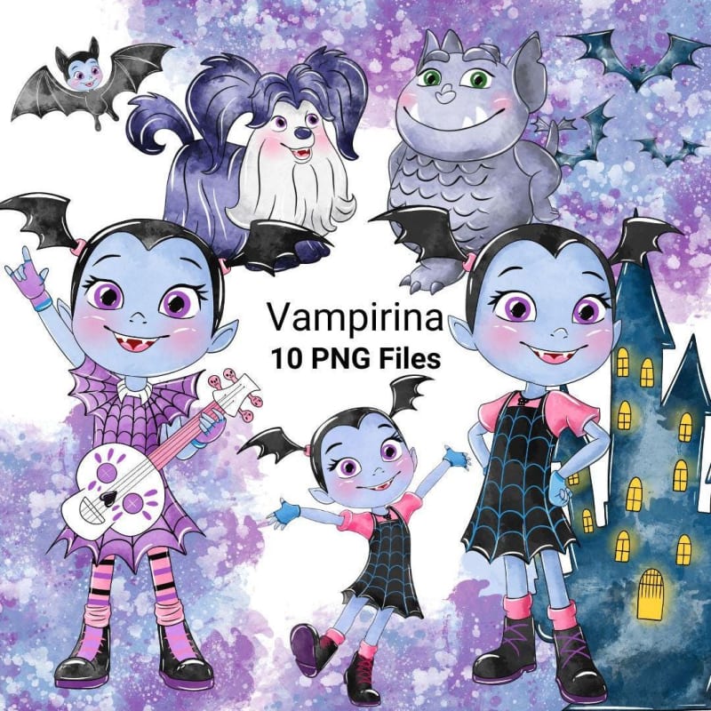 Vampirina Girl Clipart Bundle Disney TV Show PNG (Digital Download)