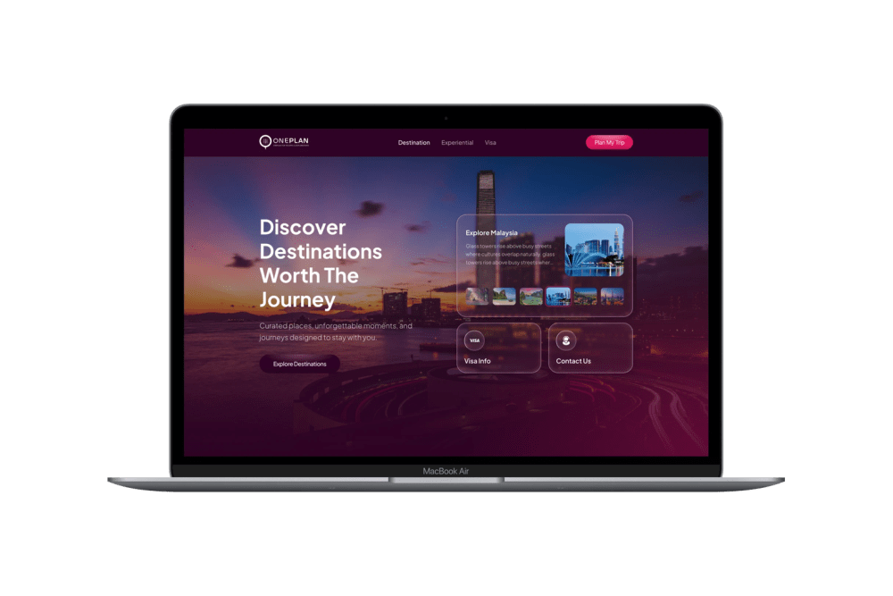 OnePlan Escapes — website screenshot