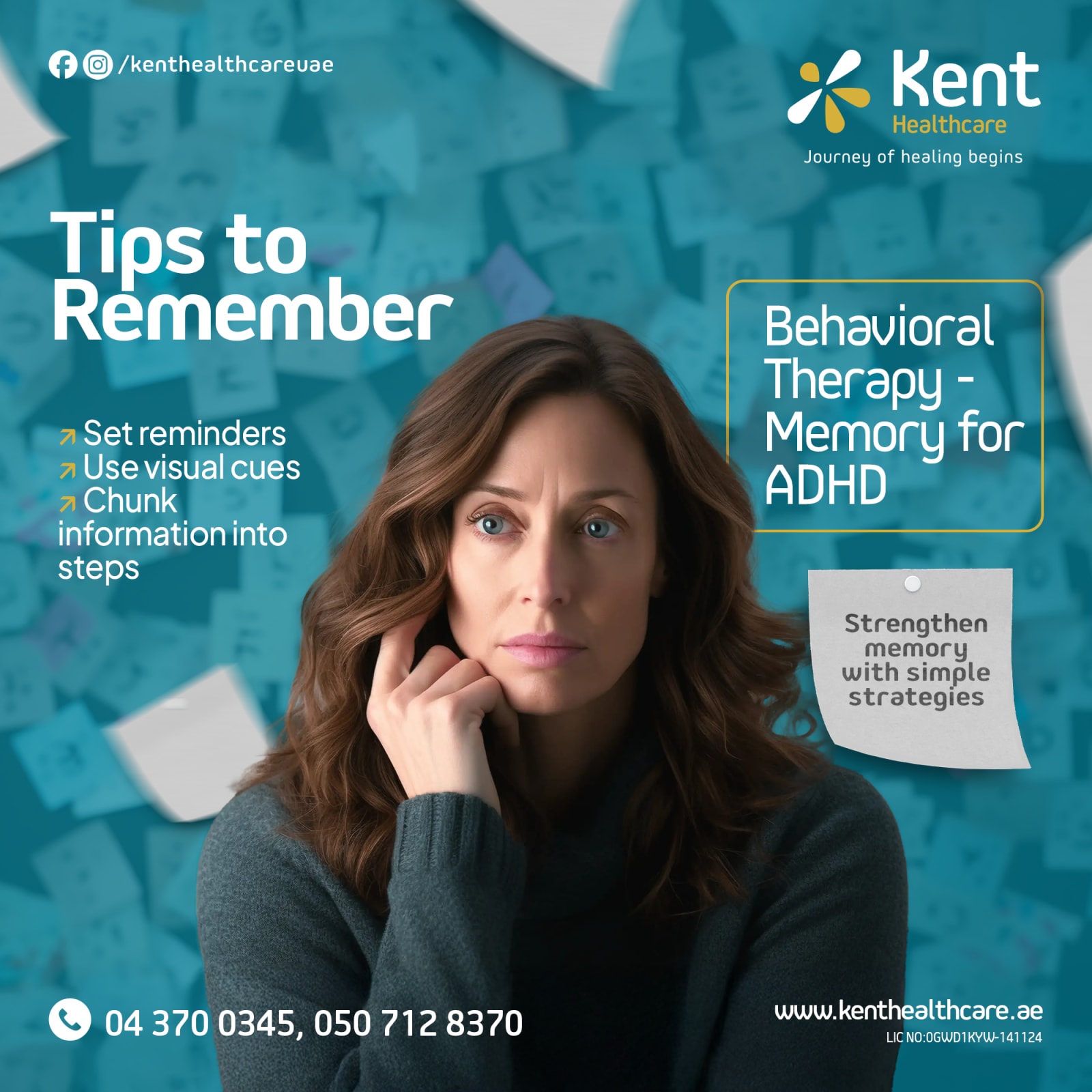 Kent Healthcare behavioral therapy campaign about memory strategies