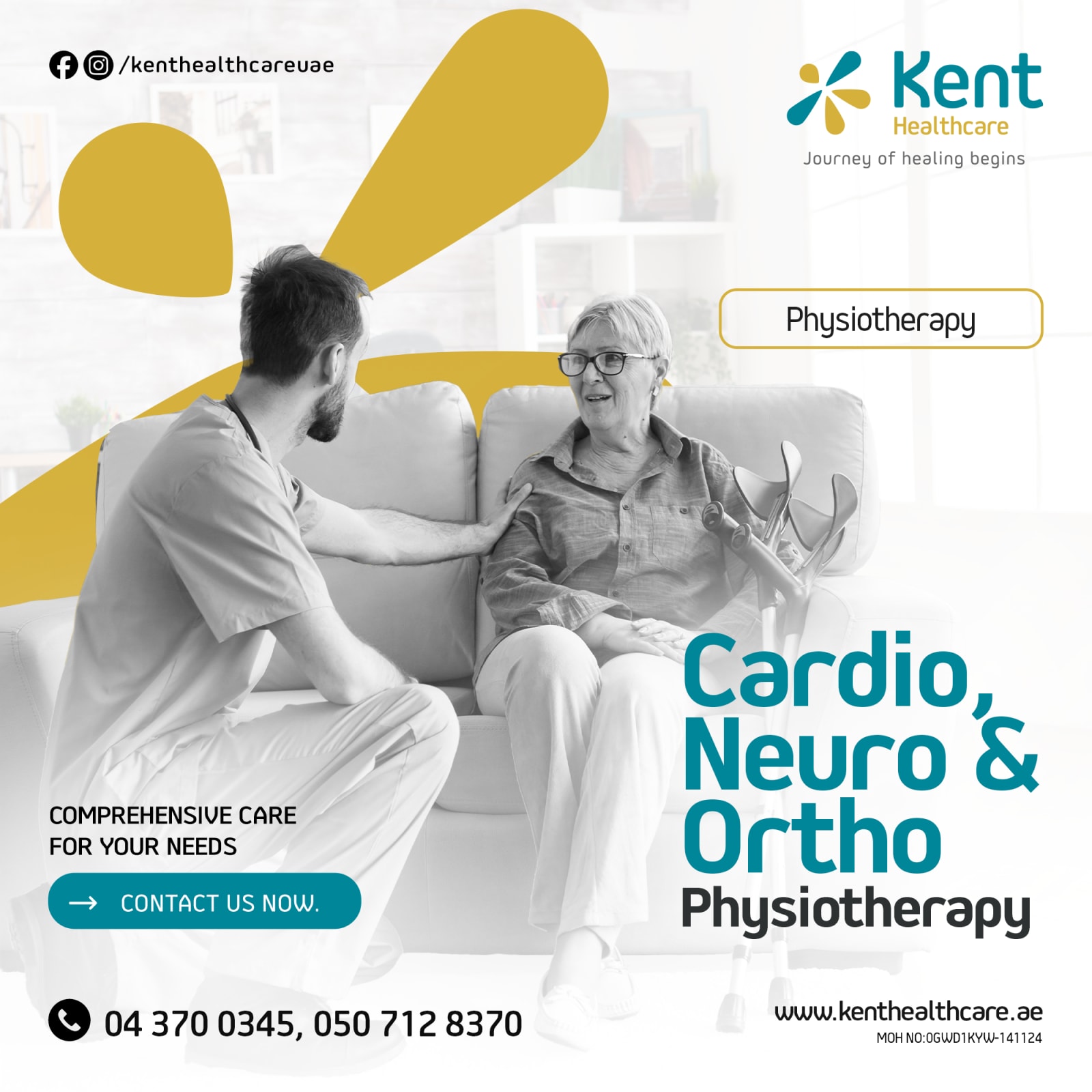 Kent Healthcare cardio, neuro and orthopedic physiotherapy campaign