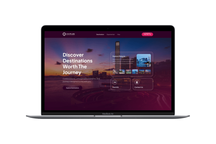 OnePlan Escapes — website screenshot