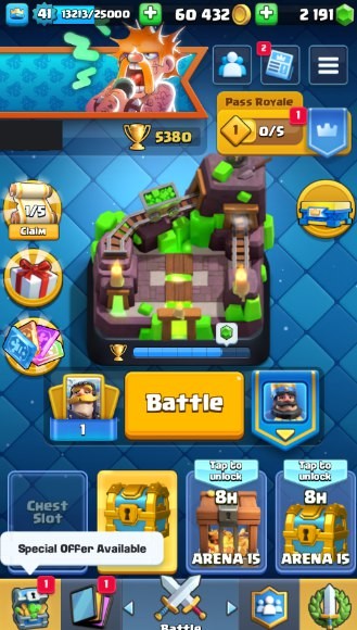Clash Royale Account (IOS/ANDROID) – Level 41 | Kings Tower 14 | 5380 Trophies | 103 Cards | 17 Emotes | 2191 Gems | 60,000 Gold