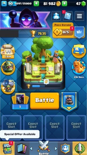 Clash Royale Account (IOS/ANDROID) – Level 50 | Kings Tower 14 | 7653 Trophies | 111 Cards | 79 Emotes | 47 Gems | 81,000 Gold