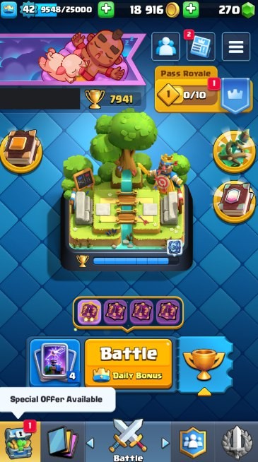Clash Royale Account (IOS/ANDROID) – Level 42 | Kings Tower 14 | 7941 Trophies | 115 Cards | 40 Emotes | 270 Gems | 18,000 Gold