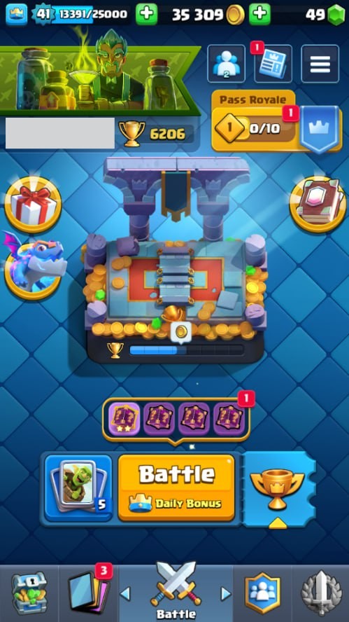Clash Royale Account (IOS/ANDROID) – Level 41 | Kings Tower 13 | 6206 Trophies | 112 Cards | 53 Emotes | 49 Gems | 35,000 Gold