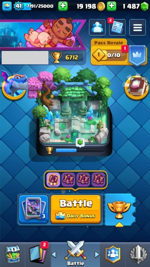 Clash Royale Account (IOS/Android) – Level 41 | Kings Tower 13 | 6712 Trophy | 118 Cards | 22 Emotes | 1487 Gems | 19 k Gold