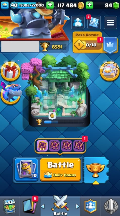 Clash Royale Account (IOS/Android) – Level 40 | Kings Tower 13 | 6591 Trophy | 114 Cards | 46 Emotes | 84 Gems | 117 k Gold