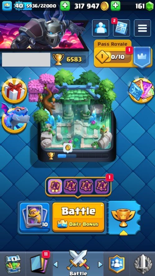 Clash Royale Account (IOS/Android) – Level 40 | Kings Tower 13 | 6583 Trophy | 110 Cards | 44 Emotes | 161 Gems | 317 k Gold