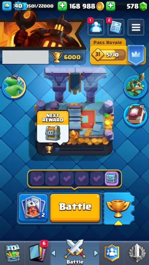 Clash Royale Account (IOS/Android) – Level 40 | Kings Tower 13 | 6000 Trophy | 114 Cards | 24 Emotes | 578 Gems | 168 k Gold Clash Royale Account (IOS/Android) – Level 40 | Kings Tower 13 | 6000 Trophy | 114 Cards | 24 Emotes | 578 Gems | 168 k Gold