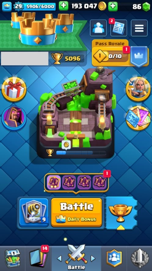 Clash Royale Account (IOS/Android) – Level 29 | Kings Tower 10 | 5096 Trophy | 103 Cards | 12 Emotes | 86 Gems | 193 k Gold Clash Royale Account (IOS/Android) – Level 29 | Kings Tower 10 | 5096 Trophy | 103 Cards | 12 Emotes | 86 Gems | 193 k Gold