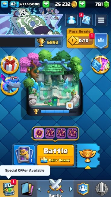 Clash Royale Account (IOS/Android) – Level 42 | Kings Tower 14 | 6893 Trophy | 119 Cards | 37 Emotes | 781 Gems | 407 k Gold