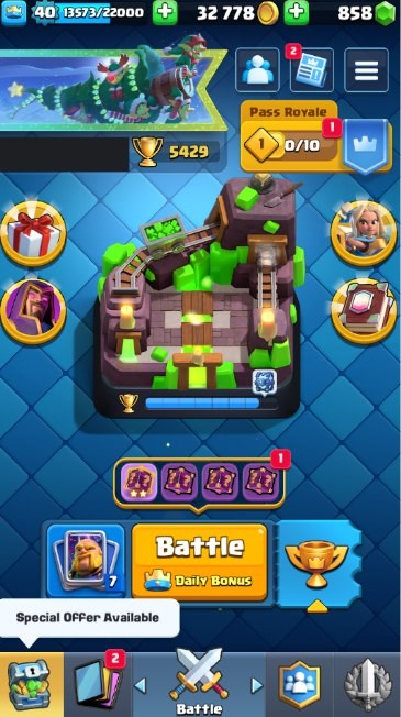 Clash Royale Account (IOS/Android) – Level 40 | Kings Tower 13 | 5429 Trophy | 107 Cards | 19 Emotes | 858 Gems | 32 k Gold Clash Royale Account (IOS/Android) – Level 40 | Kings Tower 13 | 5429 Trophy | 107 Cards | 19 Emotes | 858 Gems | 32 k Gold