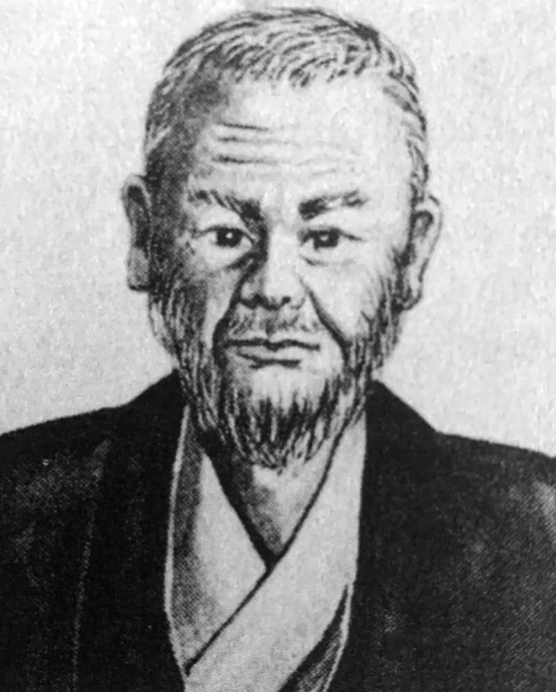 Gezeichnetes Porträt von Itosu Ankō (1831–1915)