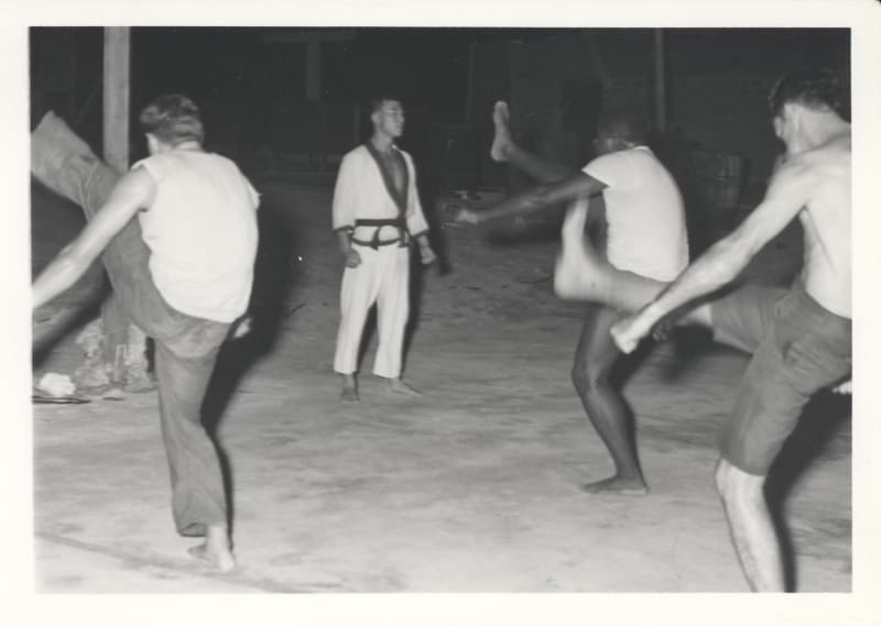 US-Marines beim Taekwondo-Training unter koreanischer Anleitung, Chu Lai Air Base, 1968
