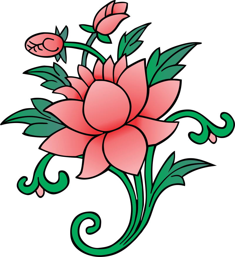 Der Lotus (Padma), eines der acht buddhistischen Glückssymbole
