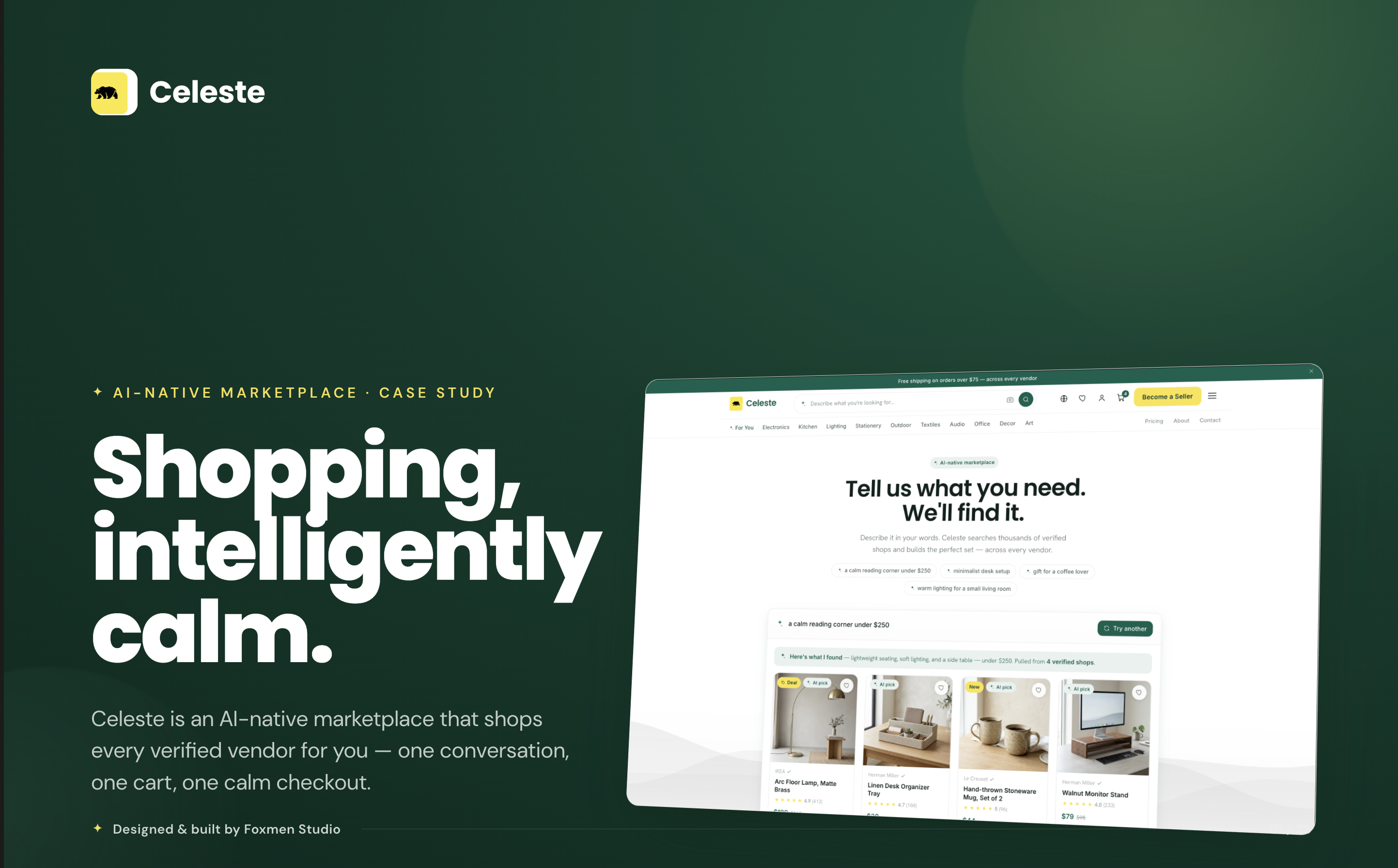 Celeste — AI-native marketplace