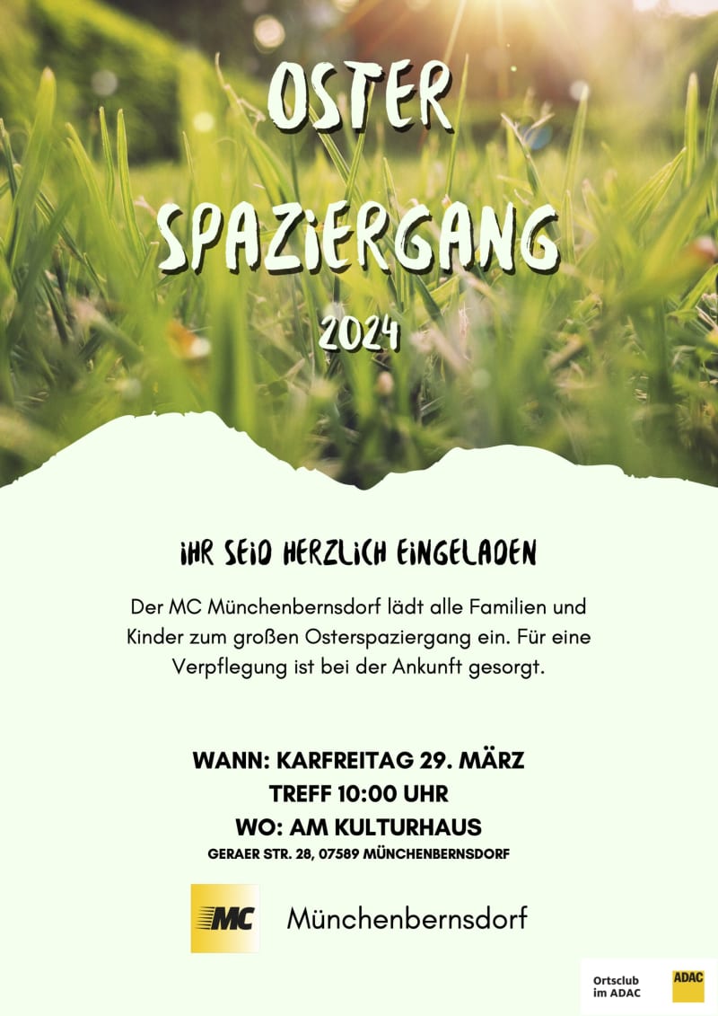 Poster: Fröhlicher Osterspaziergang mit Überraschungsroute und herzlicher Gastfreundschaft
