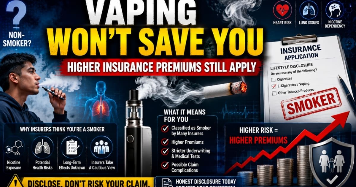 Vaping May Not Save You From Higher Insurance Premiums. Here's Why Insurers Still Treat Users As Smokers