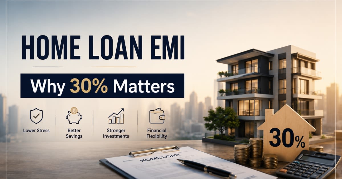 Your Home Loan EMI Should Ideally Stay Below 30% Of Income. Here’s Why That Number Matters More Than Most Buyers Realise.