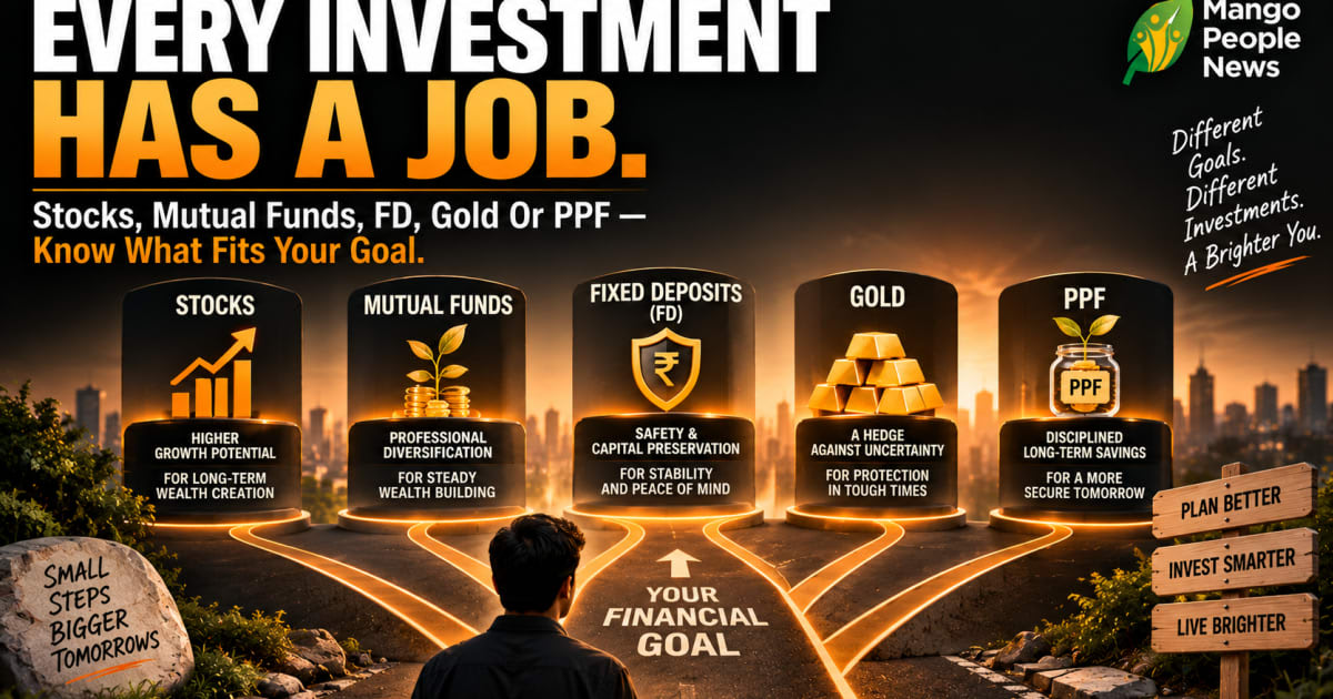 Stocks, Mutual Funds, FD, Gold or PPF: What Is Each Investment Actually Meant For?