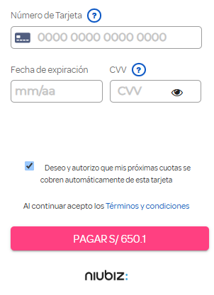Formulario Niubiz