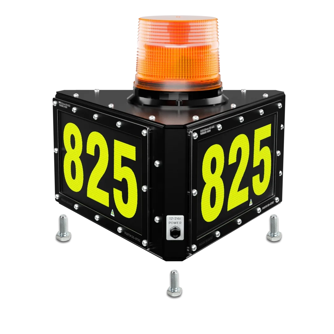Rock Board® DS-STRI-B-AB Small Triangle Custom LED ID Sign