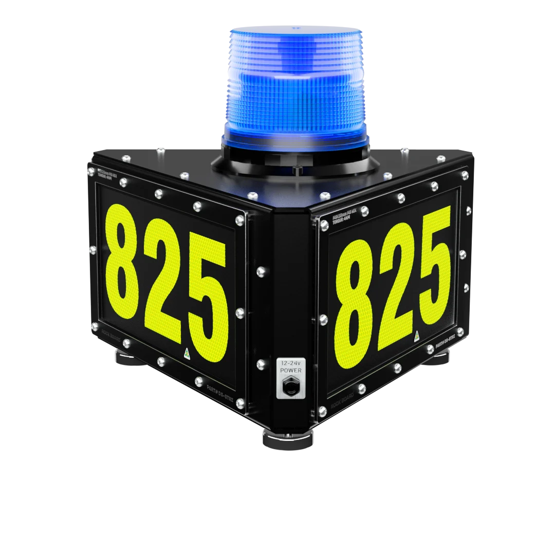 Rock Board® DS-STRI-M-BB  Small Triangle Custom LED ID Sign