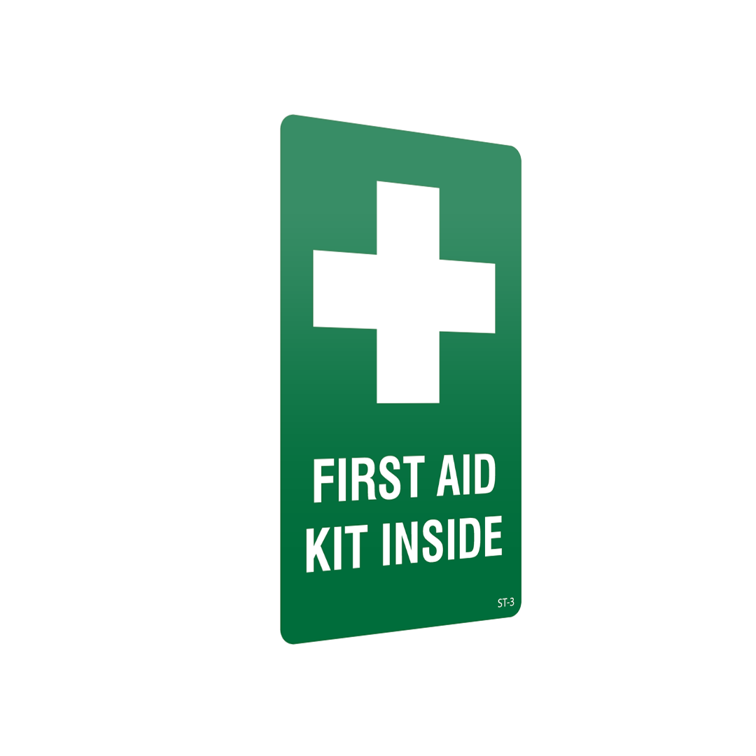 XCELR8® 60mm x 100mm First Aid Kit Sticker (Green) 