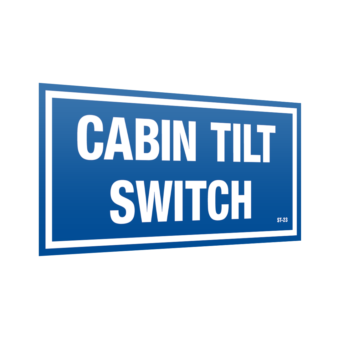 XCELR8® 100mm x 50mm Cabin Tilt Switch Sticker (Blue) 