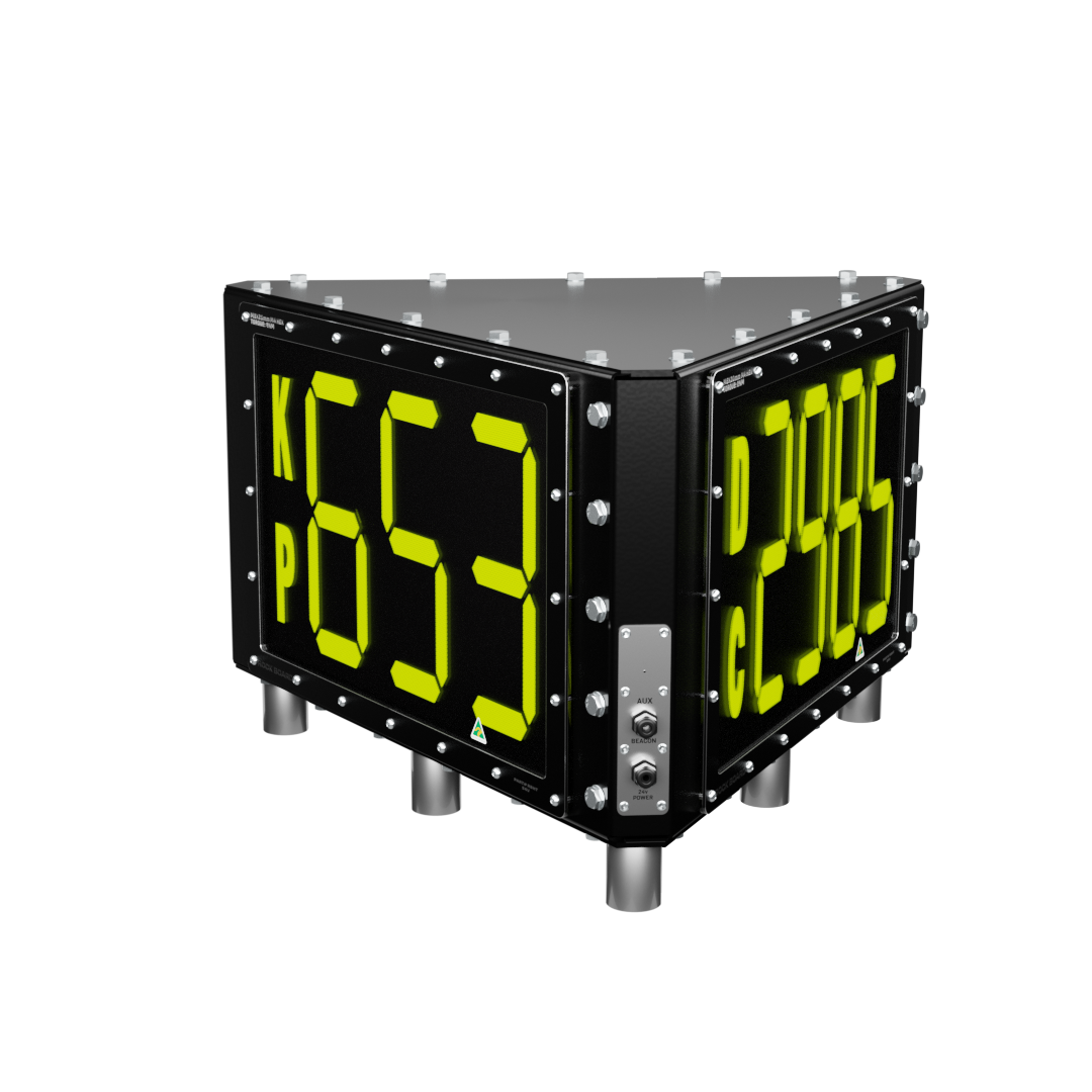 Rock Board® RBHT Triangle Changeable Alpha-Numeric 2 Letter, 3 & 4 Number LED ID Sign