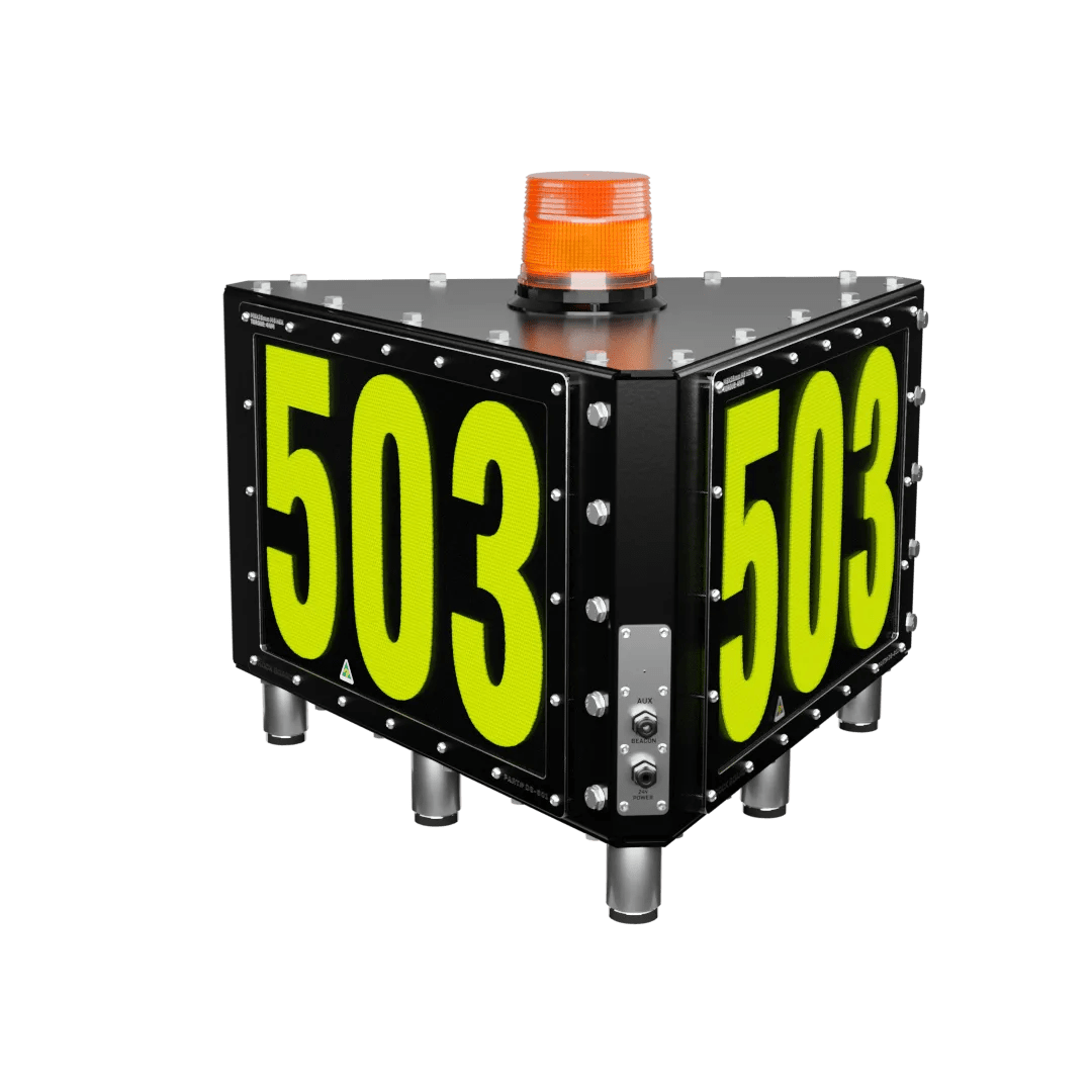 Rock Board® DS-601-M-AB Triangle Custom LED ID Sign - Image 1