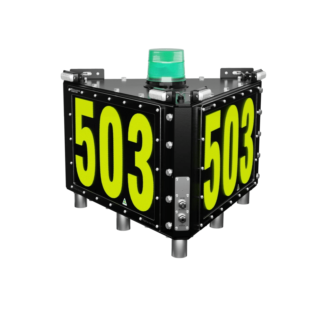 Rock Board® DS-701-B-GB Triangle Custom LED ID Sign - Image 1