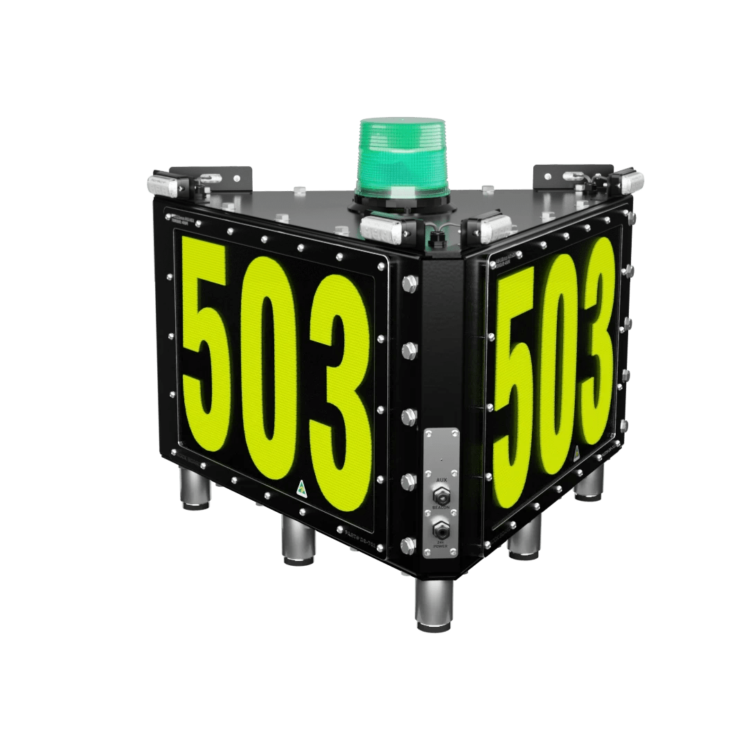 Rock Board® DS-701-M-GB Triangle Custom LED ID Sign - Image 1
