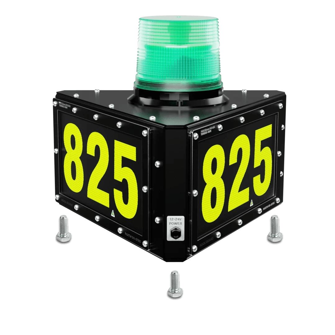 Rock Board® DS-STRI-B-GB Small Triangle Custom LED ID Sign - Image 1